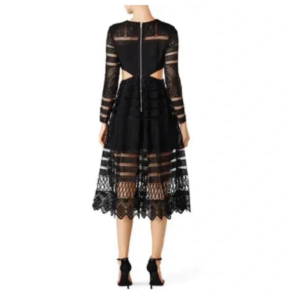 Asilio black lace cut out midi dress. Stunning dress.
